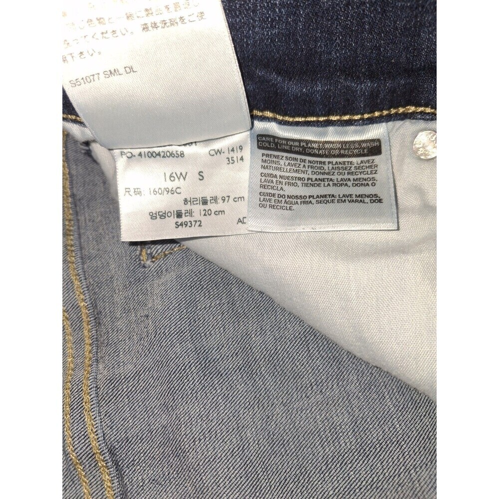 LEVI'S 711 Womens Skinny Fit Size 16 Mid Rise Stretch Jeans Indigo Dark Wash - Picture 6 of 7